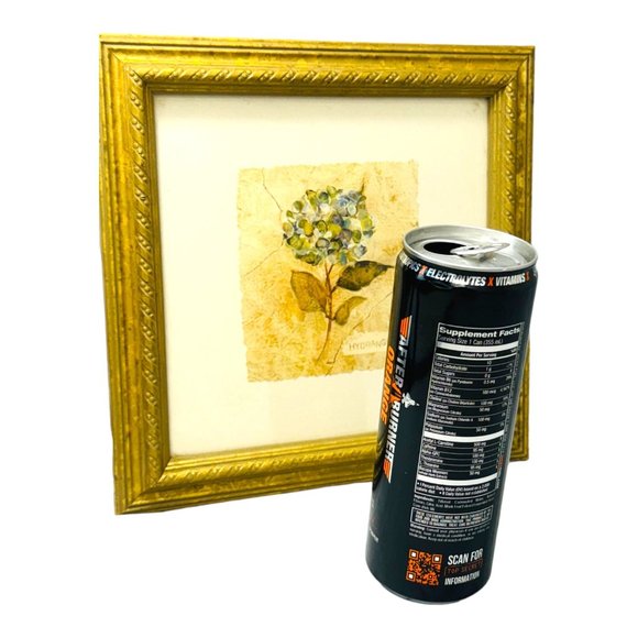 Cheri Blum  Embossed Frame Lilac Hydrangea on Cracked Linen Floral Decor 8.5" - Picture 7 of 10